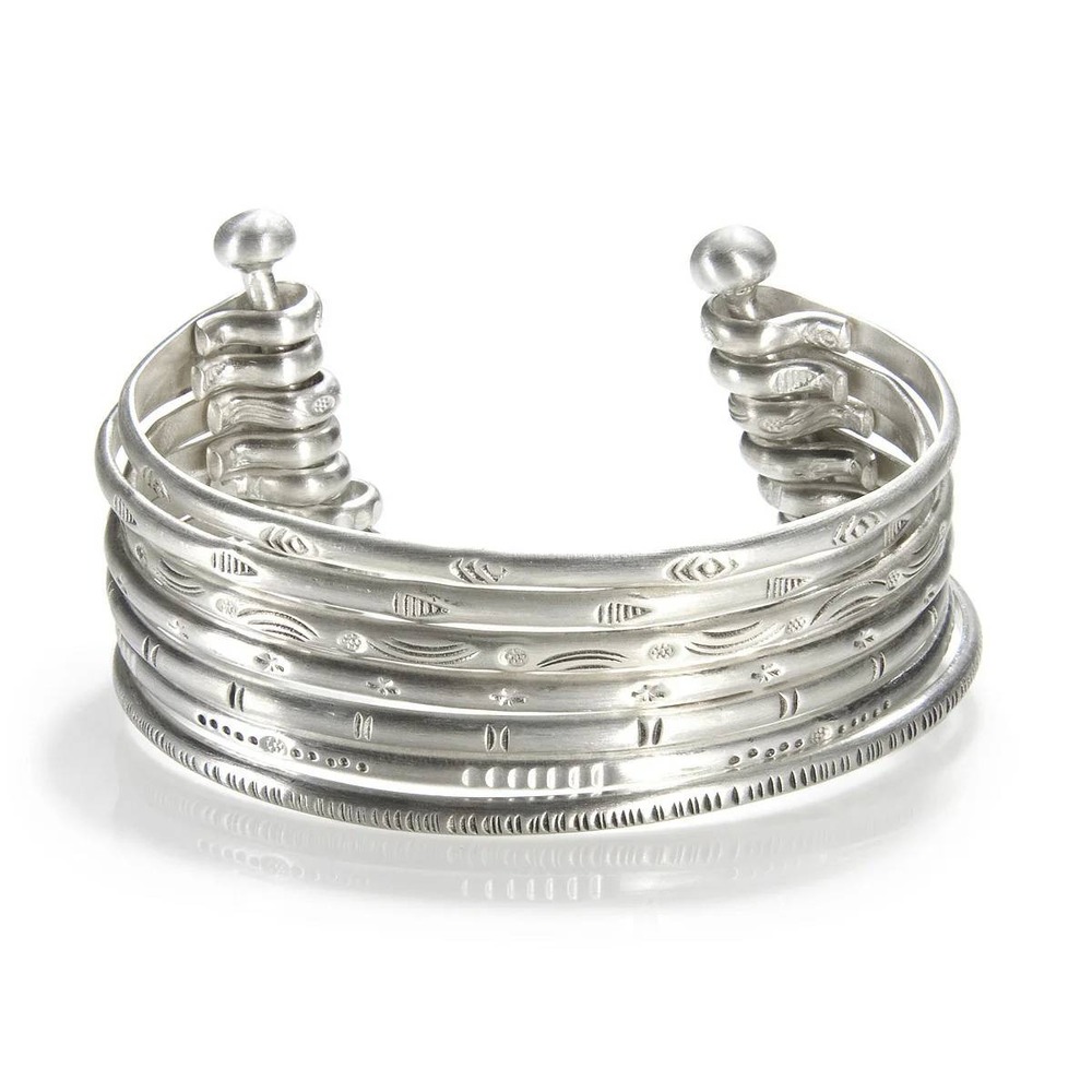 Satya Jewelry Small Silver‎ Multi Bangle Cuff Bracelet